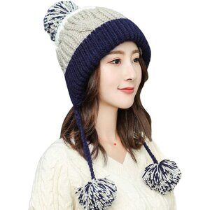 Women zangqing Winter Peruvian Cover Ears Beanie Hat Ear Flaps Sherpa Ski Snow